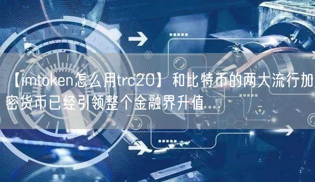 【imtoken怎么用trc20】和比特币的两大流行加密货币已经引领整个金融界升值