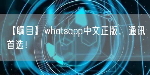 【瞩目】whatsapp中文正版，通讯首选！(图1)