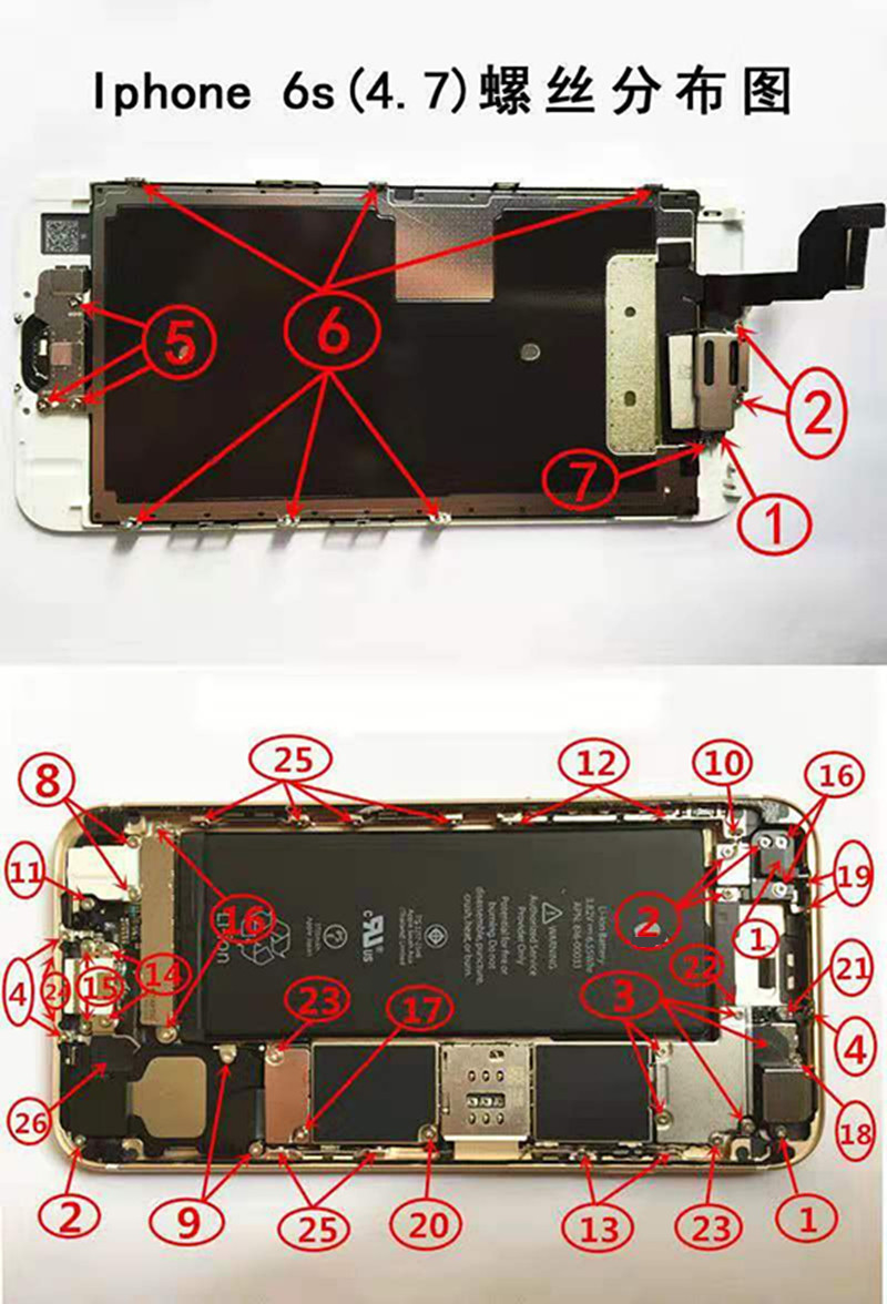 iphone7plus螺丝分布图图片